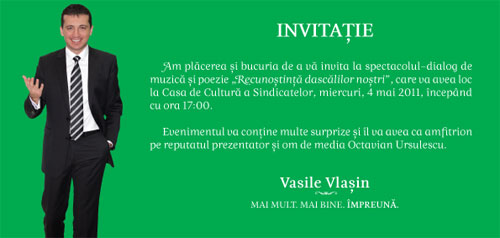 Invitatie Vasile Vlasin